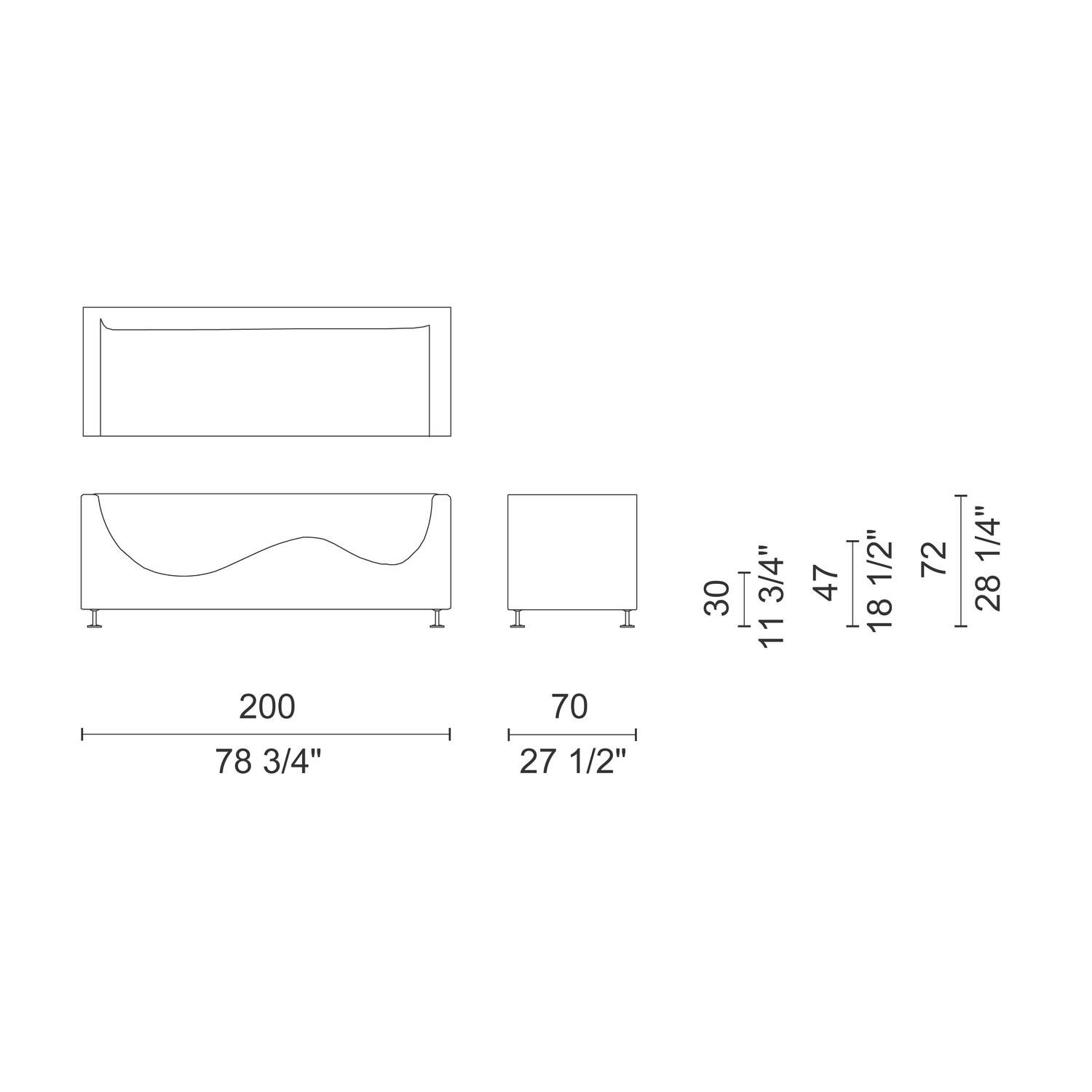 THREE SOFA DE LUXE TRZYOSOBOWA Z OPARCIEM CAPPELLINI - obrazek 3