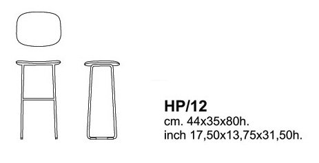 KRZESŁO HI PAD STOOL 80H CAPPELLINI - obrazek 7