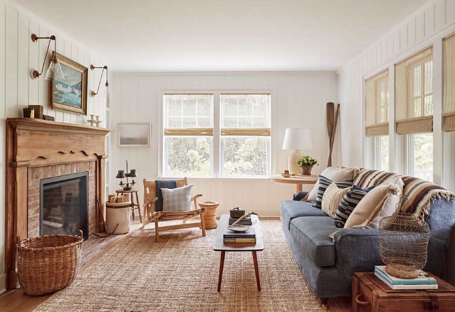 Styl marynistyczny w klasycznym wydaniu; źródło: https://www.beccainteriors.com/