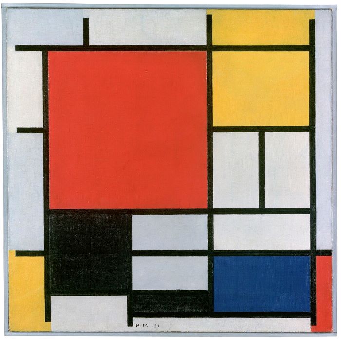 Kompozycja w czerwieni, żółci, błękicie i czerni, Mondrian, 1921