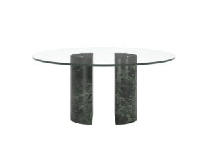DOLMEN GLASS - STÓŁ Z MARMUROWĄ PODSTAWĄ I SZKLANYM BLATEM CAPPELLINI