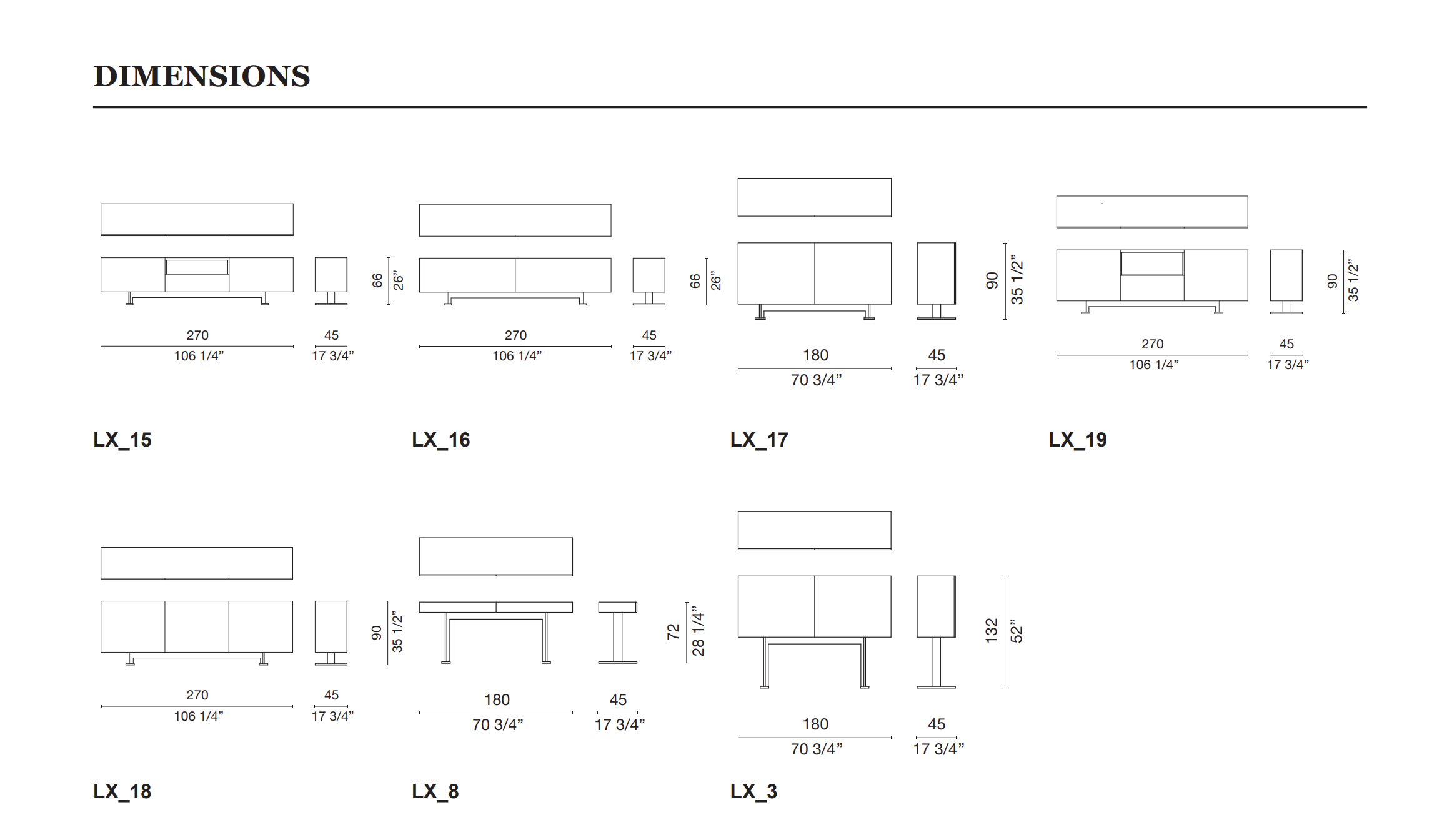 KOMODA LUXOR CABINET CAPPELLINI – 7 ROZMIARÓW - obrazek 10