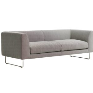 Sofa modułowa Elan Cappellini – widok frontalny w tkaninie jasnoszarej